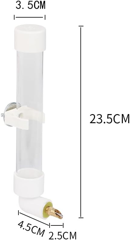 Parrot Water Dispenser Automatic Bird Water Feeder Suspended Bird Cage Drinking Fountain Plastic Drinker Waterer with Cleaning Brush for Parakeet Budgie Cockatiel Lovebirds 4.4 Oz