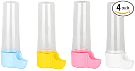 4 pcs Pet Bird Automatic Water Food Feeders Drinkers Hanging Tube Dispensers Set of 4 Canary Finch 4 oz 100 ml