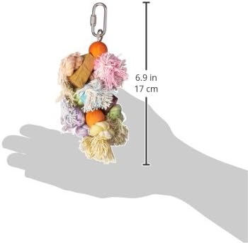 Penn-Plax Shaggy Kabob Bird Toy, Keeps Small Bird Breeds Stimulated and Entertained for Hours (BA930) Small