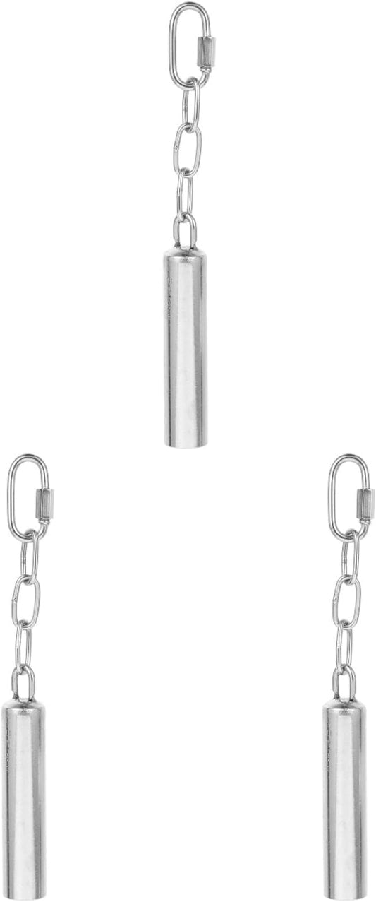 Ipetboom Bird Bells for Parakeets and Small Birds Stainless Steel Cage Toy Pendant with Hanging Hook Set of 3 3.34X3.34X2.00 Inch Silver Bell for Cockatiels Conures and Parrots