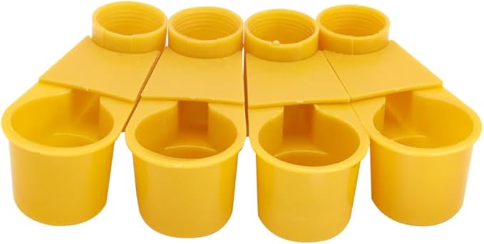Automatic Bird Drinker Cups 12pcs Pigeon Water Bottle Feeder for Cage(Yellow)