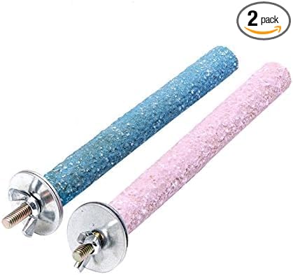 2 Pcs Multi-Color Random Bird Perch Stand Toy Wood Parrot Perch Stand Grinding Claw Sticks Sanded Surface Cage Toy for Parakeets Finches Parakeet Toys Birdcage Accessories