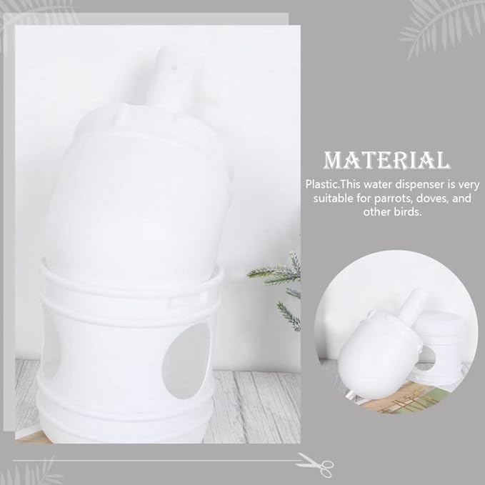 balacoo Bird Water Feeder 2 Pack 9.44 Inch Plastic Household Quail Waterer Detachable Bird Water Dispenser for Parrots Doves Pigeons Accessory