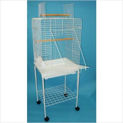 YML 1924-4924WHT Open Play Top Small Parrot Bird Cage with Stand in White