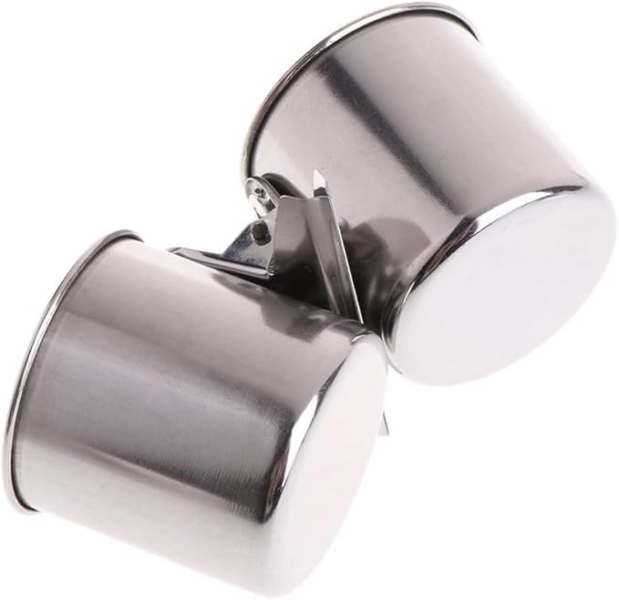 Silver Parrot Feeding Cups Hanging Pet Animal Stainless Steel cage Bowls Bowls for Cage Parakeet Bird Cage Accessories Suitable Small and Medium Bird Pet Supplies