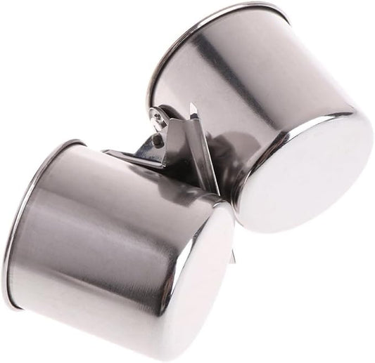 Silver Parrot Feeding Cups Hanging Pet Animal Stainless Steel cage Bowls Bowls for Cage Parakeet Bird Cage Accessories Suitable Small and Medium Bird Pet Supplies