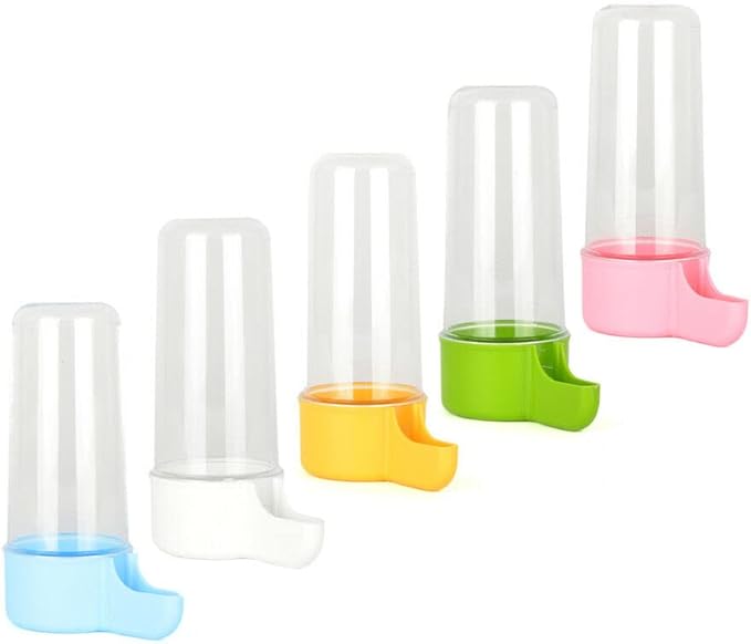 Set of 2 Bird Cage Aviary Canary Finch Large Water Tube Feeders Automatic Gravity Drinkers Water Dispensers 8 oz Capacity Each