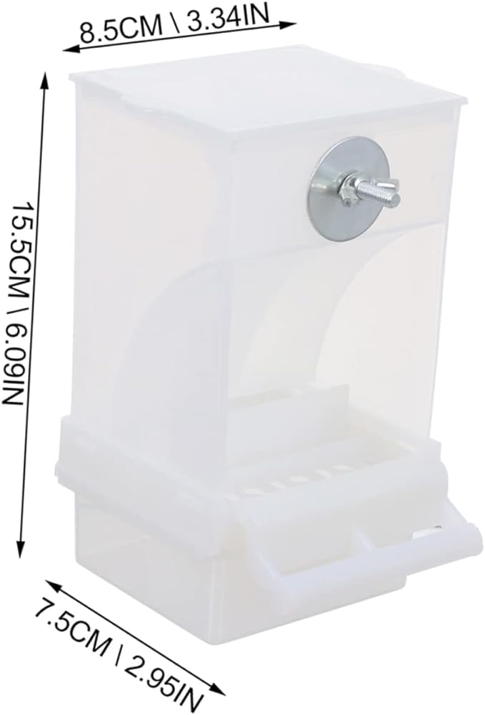 STOBOK 3pcs Automatic Bird Feeder Acrylic Parrot Food Box No- Bird Feeder Food Container Cage Accessories for Budgerigar Canary