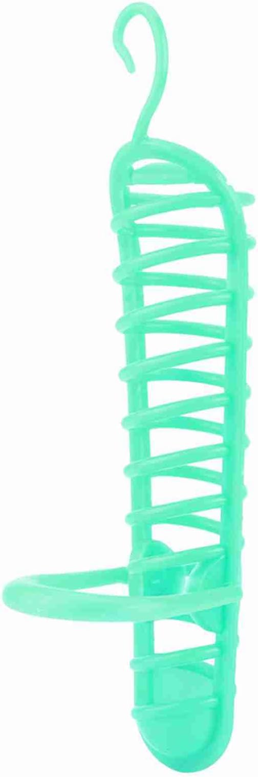 Bird Food Basket for Fruit Vegetable, Plastic Parrots Feeder Hollow Basket, 9.8in Parrot Food Basket for Birds with Perch, Green Parrot Feeding Basket for Bird, 1Pcs