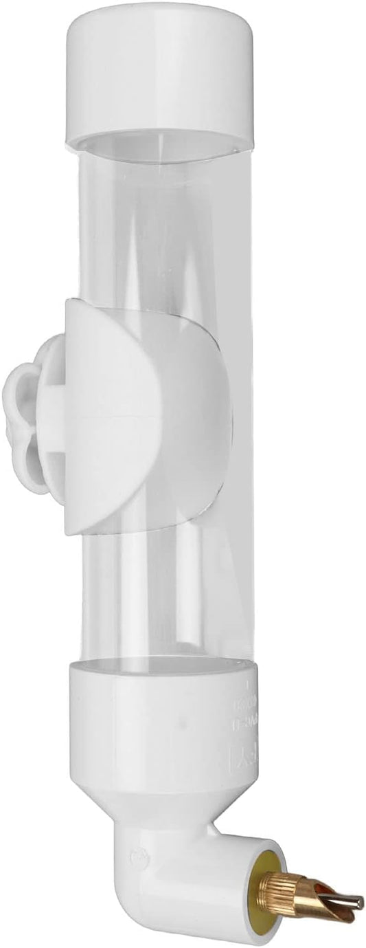 Parrot Automatic Drinking Device - Acrylic Bird Water Bottle for Small to Large Parrots - Safe, Leakproof, Easy to Install - Pet Bird Water Feeder - 220ml Capacity (White)