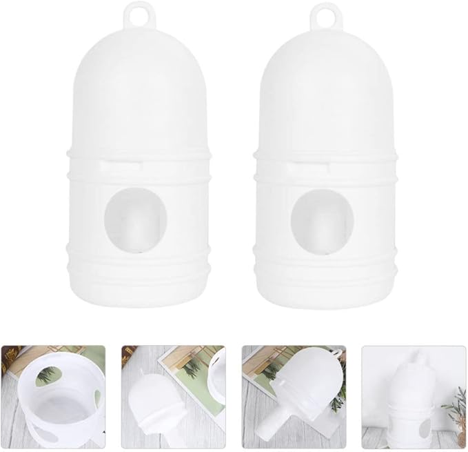 balacoo Bird Water Feeder 2 Pack 9.44 Inch Plastic Household Quail Waterer Detachable Bird Water Dispenser for Parrots Doves Pigeons Accessory