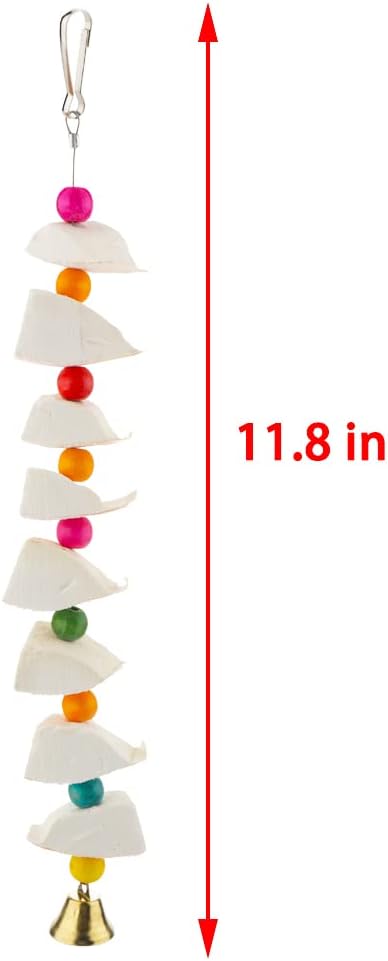 DQITJ Bird Cuttlebone Chew Toy, Natural Calcium Cuddle Bone Sharp Beaks Cage Toy for Parrot Budgie Conure Cockatiel (8 Pcs in a Bunch)