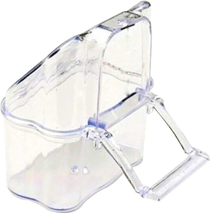 Cabilock 10Pcs Splash-Proof Bird Feeder for Cage Parrot Feeding Box Transparent Bird Food Bowls Easy Install Hanging Feeding Cups