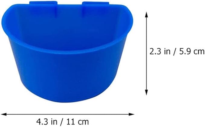 POPETPOP 10pcs Semicircle Plastic Birds Feeder Bowl for Pigeons Parrots Birds Water and Food Feeding Cups Easy to Install