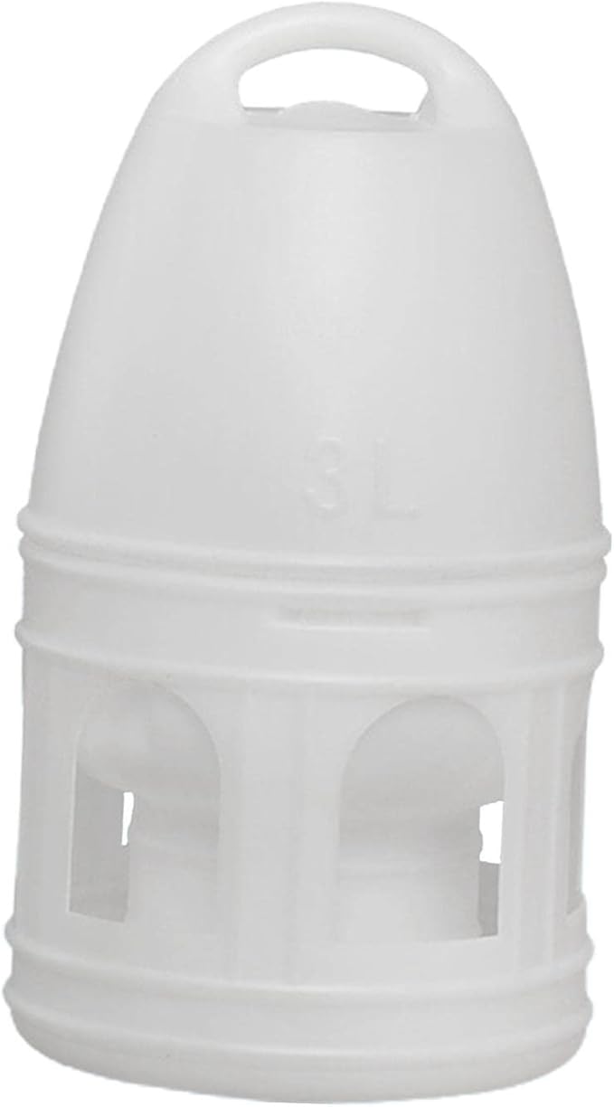 MagiDeal Bird Water Drinker/Quail Parakeet Dove Parrot Pigeon Water Dispenser Feeder with Hanging Handle/Bird Cage Accessories Waterer Large Capacity/, White 3L