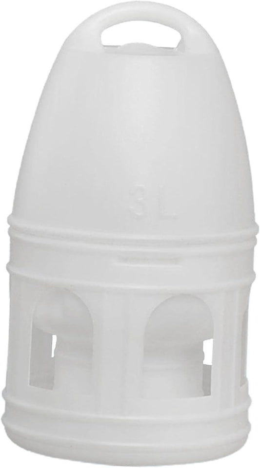 MagiDeal Bird Water Drinker/Quail Parakeet Dove Parrot Pigeon Water Dispenser Feeder with Hanging Handle/Bird Cage Accessories Waterer Large Capacity/, White 3L