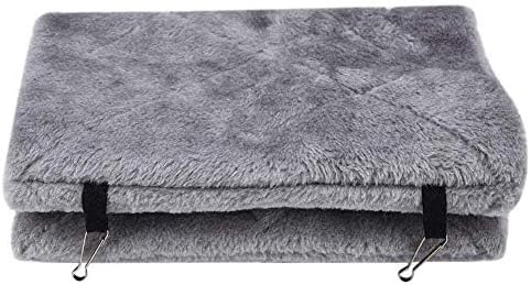 Peony Parrot Hammock Bird Nest Warm Soft Plush Hammock Hanging Cage Tent for Birds Parrot Winter Warm Bed Pet Toy Pouch Cotton Bed (M- Gray)