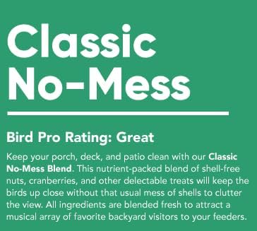 Bird Pro Classic Bird Seed (10 Pounds, Classic No Mess)