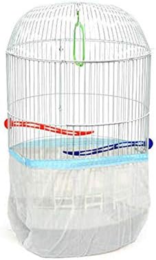 Fit Fly Cylinder Bird Cage Seed Catcher Mesh Max 53" Circumference, Elegant Stlish Pocket Syle Seed Catcher Covers Underneath The Cage