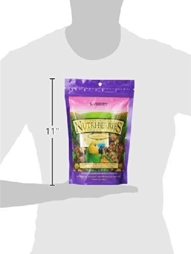 Lafebers Nutri-Berries Parrot Food 2 Flavor Variety Sampler Bundle: (1) Papaya/Pineapple/Mango, and (1) Cranberries/Apricots/Dates, 10 Oz. Ea. (2 Bags)