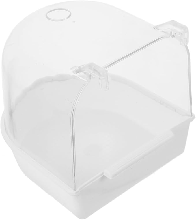 GALPADA Hanging Bird Bath Cube Transparent Bird Bathtub for Cage Indoor Outdoor Parakeet and Parrot Bathing Tub Easy to Clean Safe Pet Shower Box