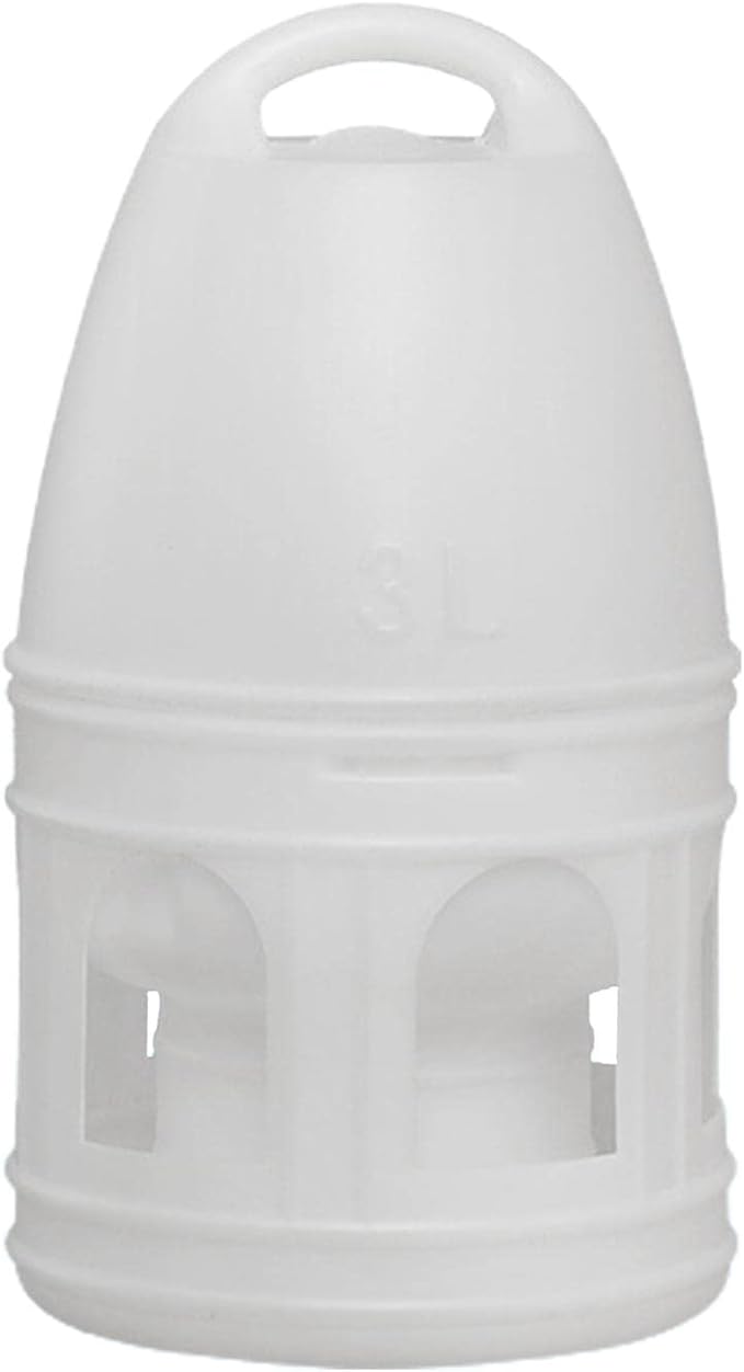 Pigeon Water Dispenser, Large Capacity Bird Water Drinker, Quail Automatic Feeder with Handle Water Pot Container, White 3L
