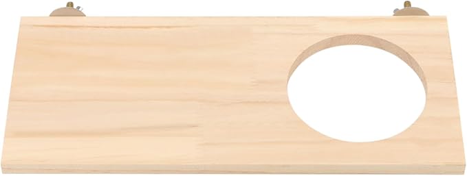 Wontee Bird Perch Stand Wooden Platform for Cockatiels Conures Rats Gerbils Chinchillas Squirrels (M1- with Hole)