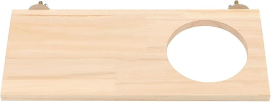 Wontee Bird Perch Stand Wooden Platform for Cockatiels Conures Rats Gerbils Chinchillas Squirrels (M1- with Hole)
