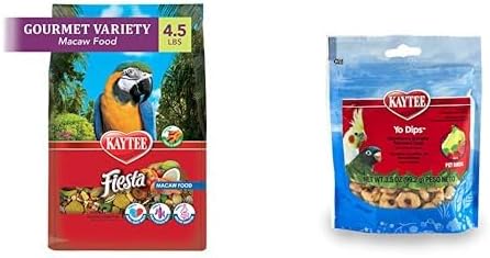 Kaytee Fiesta Macaw Food, 4.5 lb Yo Dips Strawberry/Banana Flavor Yogurt Dipped Treat for Pet Birds, 3.5 oz Bundle