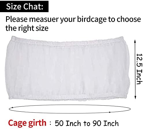 Universal Bird Cage Seed Catcher,Seed Catcher Guard Net Cover,Parrot Nylon Mesh Net Cover,Soft Airy Cage Net Stretchy Skirt for Round Square Cages