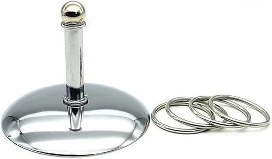 Stainless Steel Parrot Ring Toss Toy – Interactive Training & Enrichment Bird Toy, Bite-Proof Design for Anxiety Relief & Exercise Fun for Cockatoos, Macaws, African Greys (Small)