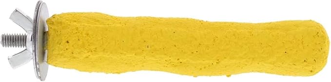 Sweet Feet and Beak Comfort Grip Safety Perch for Bird Cages - Pedicure Perch for Birds to Keep Nails and Beaks in Top Condition - Safe Easy to Install Bird Cage Accessories X-Small 4.5"- Yellow