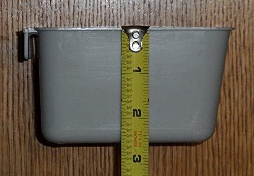 Cage Cups 1 Pint (16 oz) Hanging Feed & Water Cage Cups (12, Gray)