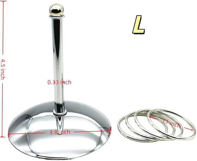 Stainless Steel Parrot Ring Toss Toy – Interactive Training & Enrichment Bird Toy, Bite-Proof Design for Anxiety Relief & Exercise Fun for Cockatoos, Macaws, African Greys (Large)