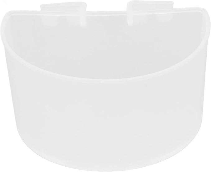 TOPINCN 20pcs Cage Cups Bird Feeders, Bird Food Bowl Hanging Water Cup Parrot Food Bowl Plastic Parrot Water Feeding Cup Birdcage Feeder for Parrot Poultry Pigeon(L-White)