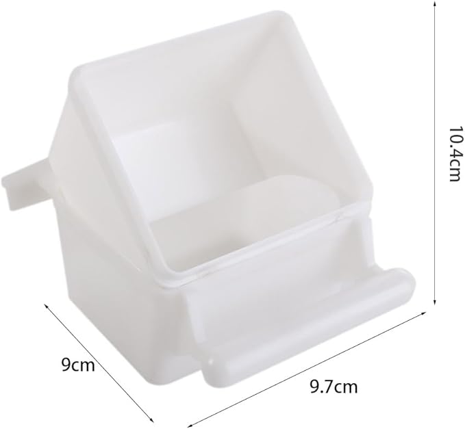 2Pcs Small Bird Slot Feeder No Mess Parakeet Cage Hanging Feeder Plastic Food & Water Dispenser Bowl