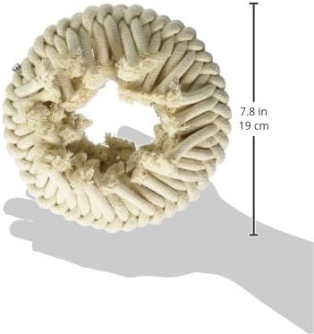 Super Bird Creations SB130 Snuggle Ring Bird Toy - Comforting Cotton Rope Hideaway - Durable Steel Ring, Safe Cage Attachment - Ideal for Cockatiels, Parrots - Small/Medium Birds - 9" x 7" x 3"