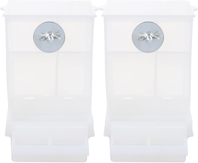 IMIKEYA 2pcs Automatic No Mess Bird Feeder for Cage - Easy Clean Parakeet Container - Ideal for Parrots Cockatiels and Finches Bird Feeding