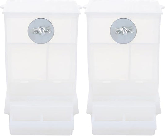 IMIKEYA 2pcs Automatic No Mess Bird Feeder for Cage - Easy Clean Parakeet Container - Ideal for Parrots Cockatiels and Finches Bird Feeding