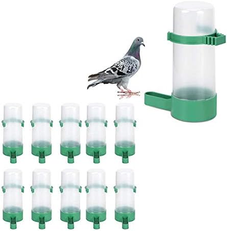 Yosoo Birds Feeder Container, 10pcs Round Plastic Birds Farm Livestock Automatic Feeding Drinking Water Bottle Container
