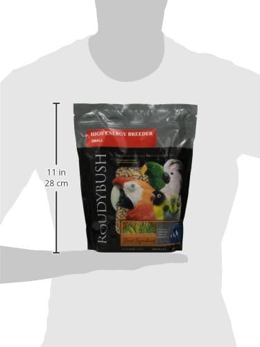RoudyBush High Energy Breeder Food for Breeding & Weaning Birds, Daily Food for Birds, Formulated Pellets with Corn, Wheat & Soy, Higher-Energy Option for Breeding Homes, Small Pellet, 44 OZ