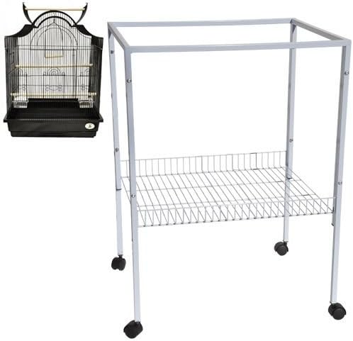ES 8 CAGE Stand 25X21X34 Bird Cages Toy Toys Parakeet Parrot Parakeet Budgie (White)