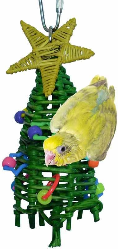 Super Bird Creations SB872 Mini Xmas Tree Bird Toy, Small/Medium Bird Size, 7" x 2"
