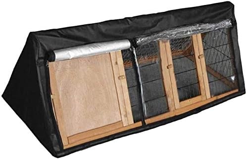 Rabbit Cage Cover UCARE Triangle Rabbit Hutch Cover 210D Waterproof Rabbit Cage Dust Cover Double Layer Bunny Hutch Cover Black