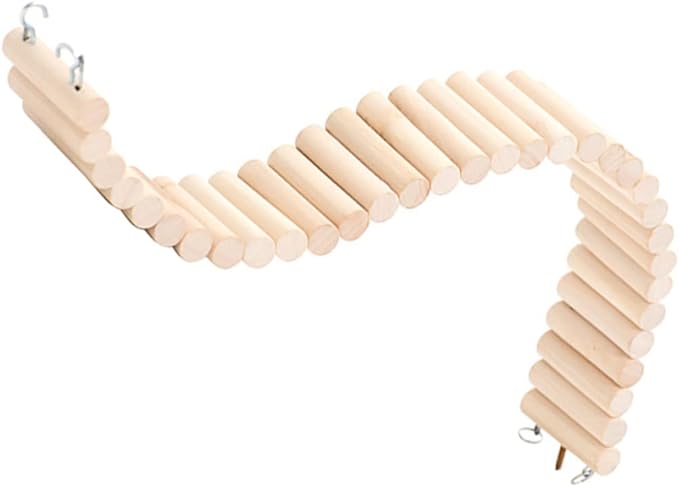 Abaodam Pets Parrots Climbing Ladder Toy for Birds and Hamsters Natural Wood Swing Design for Exercise and Adventure Bird Cages Wide