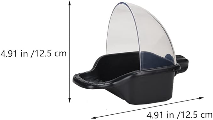 STOBOK Plastic Bird Feeder, Bird Bath Tub, Suitable for Small Parrots and Finches, 12.50x12.50x12.50cm