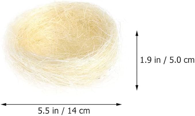 Hemoton 20Pcs Artificial Bird Nest, Natural Rattan Birds Nest Crafts, Easter Bird Nest Decorating Kit for Crafts, Easter, Party, Wedding, Patio (Hemp Thread Color)