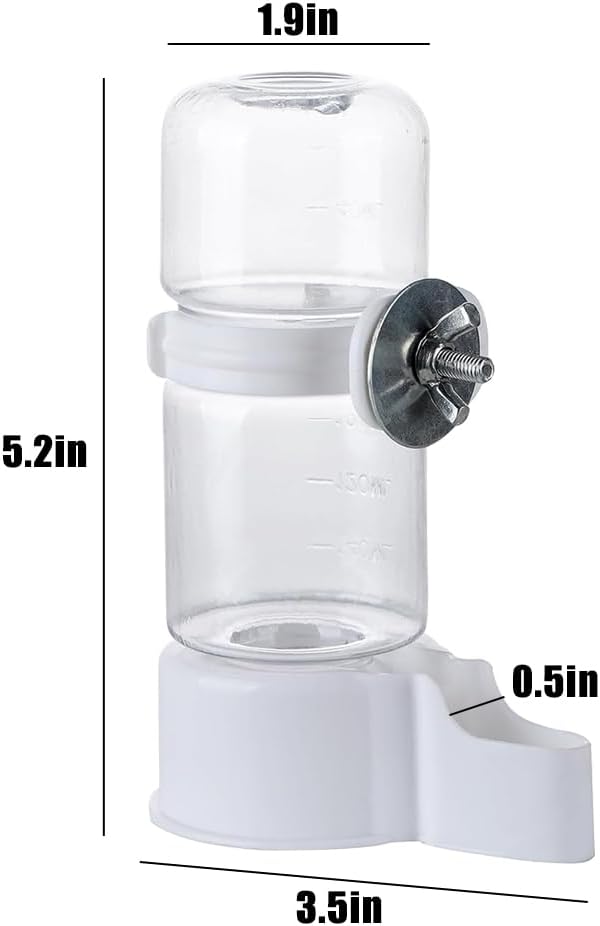 Automatic Pet Bird Water Feeder, Water Dispenser for Cage, Bird Cage Suspended Automatic Pet Water Feeder, Parrot Feeders for Parakeet Budgie Cockatiel Lovebirds Canary Finch