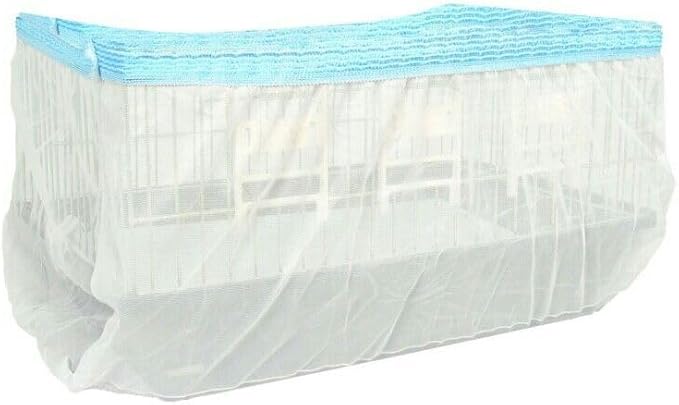 Fit Fly Bird Cage Seed Catcher Mesh Pocket Style Skirt Seed Guard Round Angled SheerCage Girth 55" -70"