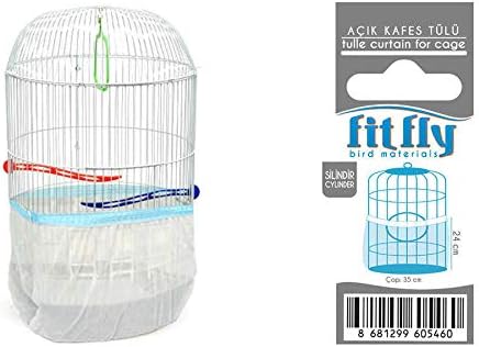 Fit Fly Cylinder Bird Cage Seed Catcher Mesh Max 53" Circumference, Elegant Stlish Pocket Syle Seed Catcher Covers Underneath The Cage